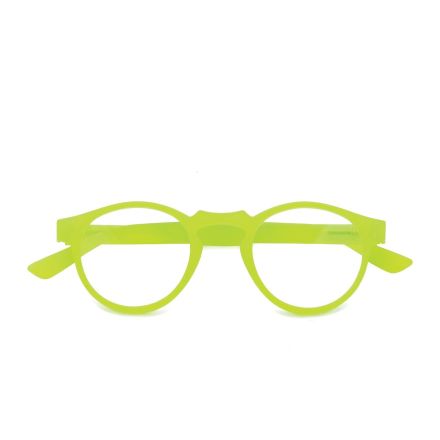 Doubleice Occhiali da lettura Round Fluo, diottria +1.00, giallo fluo