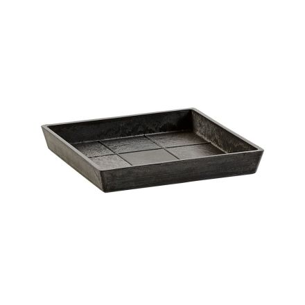 SOTTOVASO QUADRATO ROTTERDAM GRIGIO SCURO 18CM