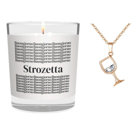 CANDELA CON SCRITTA STRONZETTA INCLUSA COLLANA DRINK