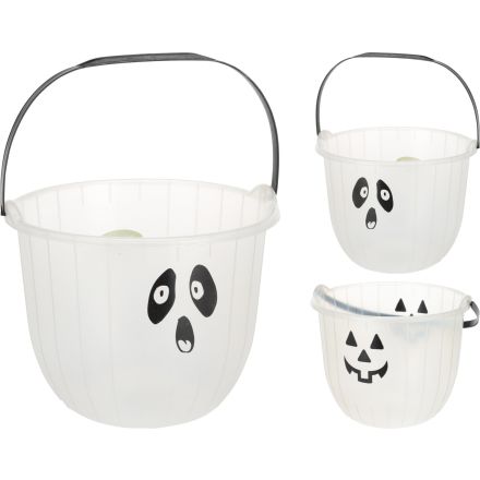 SECCHIELLO HALLOWEEN ZUCCA/FANTASMA BIANCO 20.5CM ASSORTITO