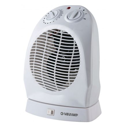TERMOVENTILATORE FISSO 2KW 2 VELOCITÀ BASE OSCILLANTE BIANCO