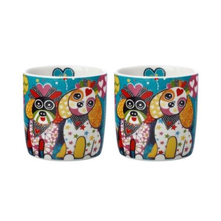 SET 2 TASSES À CAFÉ ESPRESSINI 100ML LOVE HEARTS OODLES OF LOVE