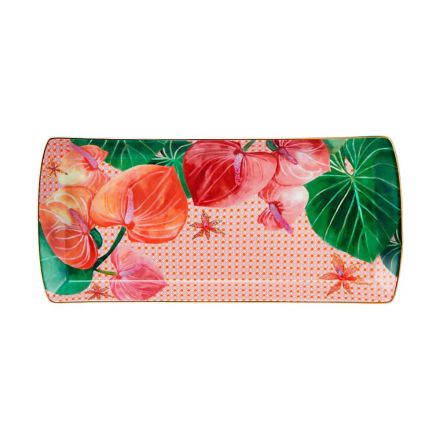 Vassoio Rettangolare 25.5 x 11.5 Cm Tropicana Rosa Maxwell & Williams
