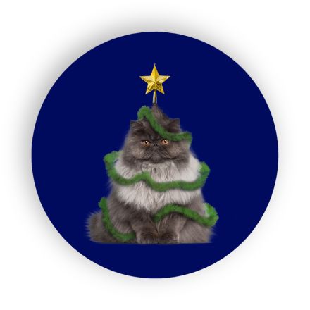 Sottopentola in Ceramica 18cm Gatto Natalizio