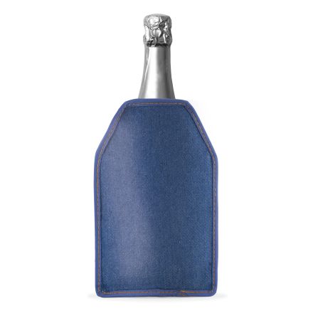 Glacette morbida raffreddabottiglie monocolore rivestita in denim.