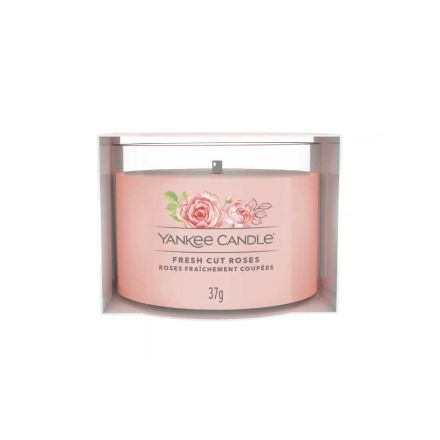 CANDELA VOTIVE IN VETRO SINGOLA FRESH CUT ROSES