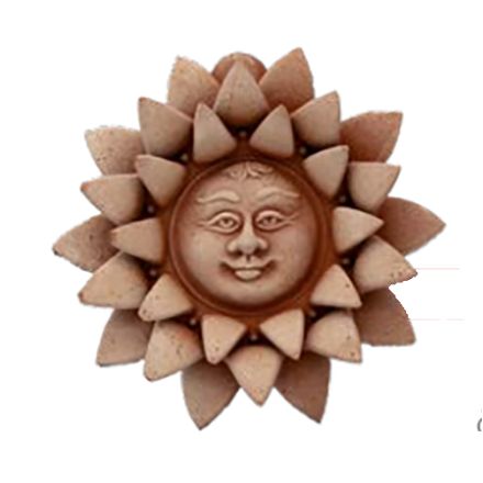 DECORAZIONE SOLE PETALI NINFEA CM.15 IN TERRACOTTA