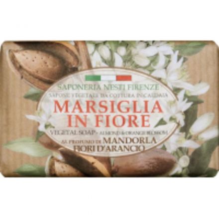 SAPONE VEGETALE MARSIGLIA IN FIORE MANDORLA & FIORI D'ARANCIO 125GR